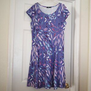 Lily By Firmiana Floral Blue and Pink Women's Dress Sz Small